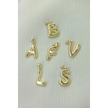 Taşsız Gümüş Bombe Harf Kolye - S