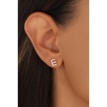 Mistik Silver Çivili Gümüş Harf Küpe