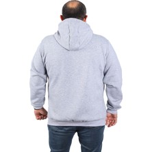 Mocgrande Büyük Beden Unisex Kapüşonlu 3ip Sweat 11701 Gri Melanj