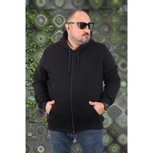 Mocgrande Büyük Beden Unisex Kapüşonlu 3ip Sweat 11701 Siyah