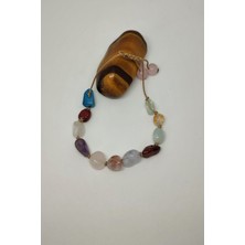 Bade Accessories Apatit, Jasper, Pembe Kuvars, Ametist, Akuamarin, Sitrin, Güneş Taşı, Lal, Tımbıl Doğal Taş Bileklik
