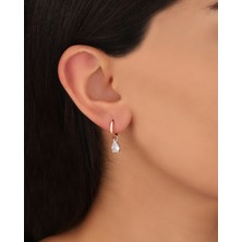 Mistik Silver Sallantılı Zirkon Taşlı Gümüş Damla Küpe