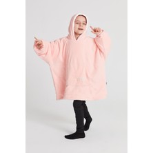 Poffy Çocuk Oversize Giyilebilir Battaniye Tek Beden Çok Rahat 12 Yaş Altı Unisex Hoodie Peluş Kapüşonlu Sweatshirt