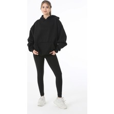 Unisex Kanguru Cepli Kapüşonlu Tam Oversize Sweatshirt Hoodie