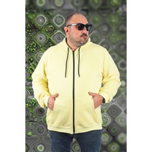 Starbattal Büyük Beden Unisex Kapüşonlu 3ip Sweat 11701 Sarı