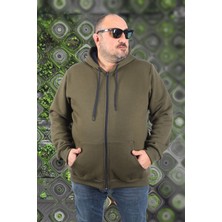 Starbattal Büyük Beden Unisex Kapüşonlu 3ip Sweat 11701 Hakı