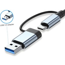 Hobimtek Alüminyum USB Hub 7 In 1 USB / Type-C To USB A USB C USB 2.0 / 3.0 Çevirici Adaptör Çok Portlu Tak Çalıştır USB Çevirici