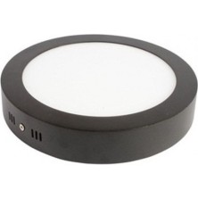 Maxled 18W Yuvarlak Siyah Kasa Sıva Üstü LED Panel 3000K Günışığı