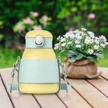 Vakum Yalıtım Şişesi Şişe 480 ml Omuz Askısı Sızdırmaz Kahve Şişesi Sarı