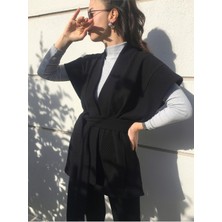 Kinua Studio Yumuşak Dokulu Kapitone Kalın Ovre Yelek Kimono
