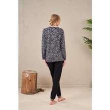 Pjs 23577 Kadın Leopar Desen Pijama Takım