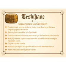 Tesbihane Kararmaz Metal Püsküllü Küre Kesim Kaplangözü Doğaltaş Tesbih