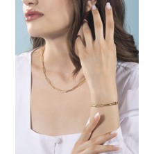 Mistik Silver Ataç Zincir 14 Ayar Gerçek Altın Zincir Kolye - Kalınlık: 2.78 mm (585 Damgalı) - 55 cm