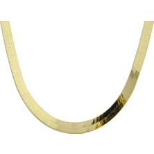 Mistik Silver Yassı Ezme Balıksırtı Zincir 14 Ayar Gerçek Altın Zincir Kolye -  Kalınlık: 2.50 mm (585 Damgalı)