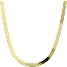 Mistik Silver Yassı Ezme Balıksırtı Zincir 14 Ayar Gerçek Altın Zincir Kolye -  Kalınlık: 2.50 mm (585 Damgalı)