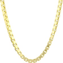 Mistik Silver Küp Zincir 14 Ayar Gerçek Altın Zincir Kolye - Kalınlık: 0.80 mm (585 Damgalı) - 45 cm