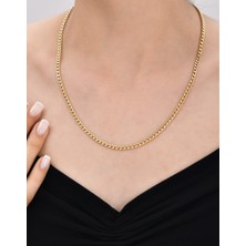 Mistik Silver Gurmet Zincir 14 Ayar Gerçek Altın Zincir Kolye - Kalınlık: 1.05 mm (585 Damgalı)