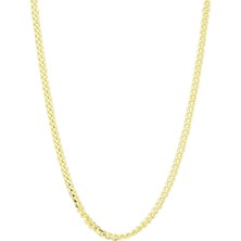 Mistik Silver Gurmet Zincir 14 Ayar Gerçek Altın Zincir Kolye - Kalınlık: 3.30 mm (585 Damgalı)