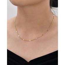 Mistik Silver Ezme Gurmet Zincir 14 Ayar Gerçek Altın Zincir Kolye - Kalınlık: 1.40 mm (585 Damgalı)