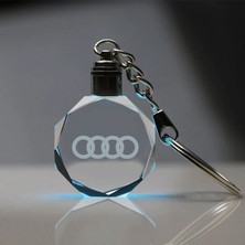 Mert Reklam LED Anahtarlık Audi Logolu 2d Patlatma Kristal LED Işıklı Anahtarlık, Araba Anahtarlığı