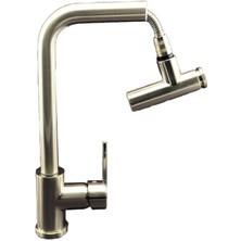 Prima Gizli Spiralli T Tipi Mutfak Eviye Bataryası - Banyo Bataryası - Lavabo Bataryası 3’lü Set Krom Renk