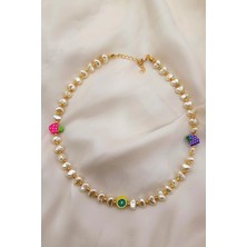 Petek Aksesuar Barok Inci Meyve Figürlü Kolye