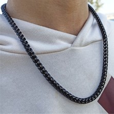 Osmanlı Gümüş Erkek Çelik Kolye Kare Model Paslanmaz Çelik Kolye