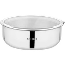 Schafer Practi Çelik Saklama Kabı 3 Lü (16-18-20 Cm) -6 Parça-Inox