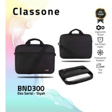 Classone 15.6 Inç BND300 Eko Serisi 15.6 Inç Uyumlu Notebook Çantası, Siyah
