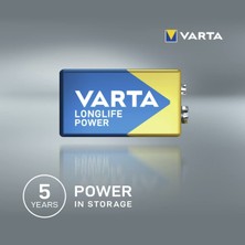 Varta Longlife Power 1 x 9 V Alkalin Pil