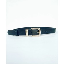 Kemerix Deri Gold Tokalı Kadın Siyah Kemer KMRX1032