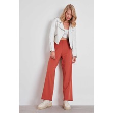 Vitrin Yüksek Bel Bol Paça Örme Pantolon