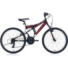 Bianchi Junior 24 Jant 21 Vites 37 cm V-Fren Dağ Bisikleti-Siyah-Kırmızı-Beyaz