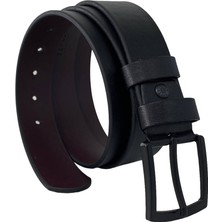 Süzer Siyah Deri Dikişli Model 4 Cm.lik Spor Kemer - 7000-DÜZ