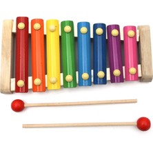 Hamaha Wooden Toys Doğal Ahşap Eğitici Oyuncak 8 Nota 8 Ton 8 Tuşlu Ksilofon HMH-024