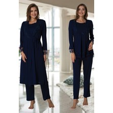 Effortt 2018 Effortt 2018 Lacivert Sabahlıklı Pijama Takımı Lacivert Effortt 2018