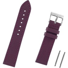 Saatse 20MM Bordo Spor Hakiki Deri Saat Kordonu Kayış