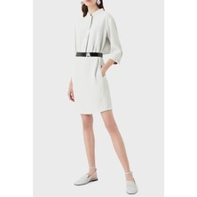 Emporio Armani Önden Düğmeli Regular Fit Truvakar Kol Kemerli Elbise Bayan Elbise H3NA2B C9900 602