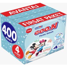 Goon Mutlu Bebek Bebek Bezi Beden:4 (9-14KG) Maxi 400 Adet Avantaj Fırsat Pk