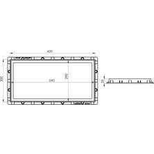 Luxwares 30X60 Dikdörtgen Rögar Kapağı + Çerçeve + Düz Kapak