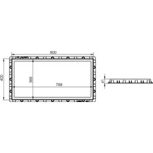 Luxwares 40X80 Dikdörtgen Rögar Kapağı / Çerçeve + Düz Kapak