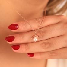 Ravza Gümüş 925 Ayar Gümüş Inci Yuvası Kolye