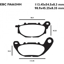 Nissin Yam. R25 15-18 Ebc Ön Fren Balatası