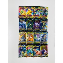 Abetto Pokemon Oyun Kartı 4 Set Bir Arada 16 Paket ve 2 Adet Pokemon Kart Koruma Çantası