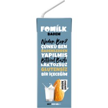 Fomilk Badem Sütü 200 Ml Glutensiz Bitkisel Bazlı Laktozsuz Vegan