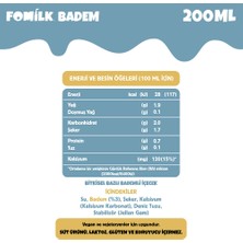 Fomilk Badem Sütü 200 Ml Glutensiz Bitkisel Bazlı Laktozsuz Vegan