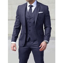 Valces Slim Fit Takım Elbise (Kravat - Yaka Süsü - Yelek)