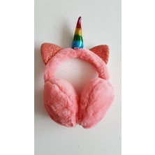 Petek Aksesuar Unicorn Kız Çocuk Pembe Kışlık Kulaklık Soğukdan Koruyucu Sezonluk