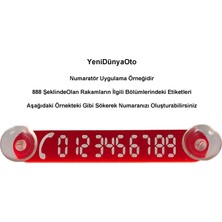 Yenidünyaoto Araç Park Telefon Numaratörü Kırmızı-Beyaz Tel No Gösterici Numaratik YDNMR020