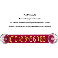 Yenidünyaoto Araç Park Telefon Numaratörü Tel No Gösterici Numaratik Sarı-Kırmızı YDNMR018